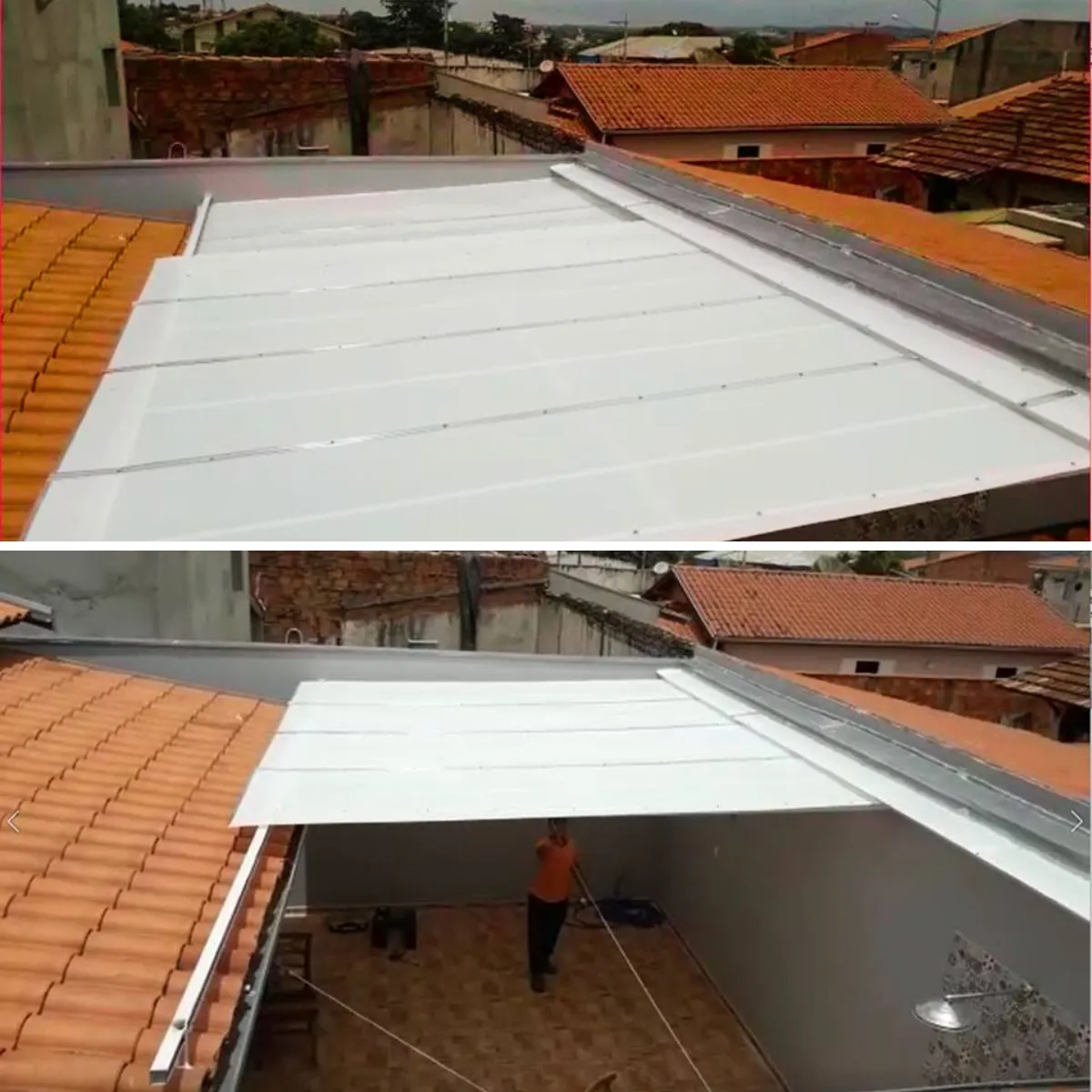 Reforma de Toldos e Coberturas em Guarulhos SP Reforma de Toldos e Coberturas em Guarulhos SP — Cobertura com estrutura metálica reforçada